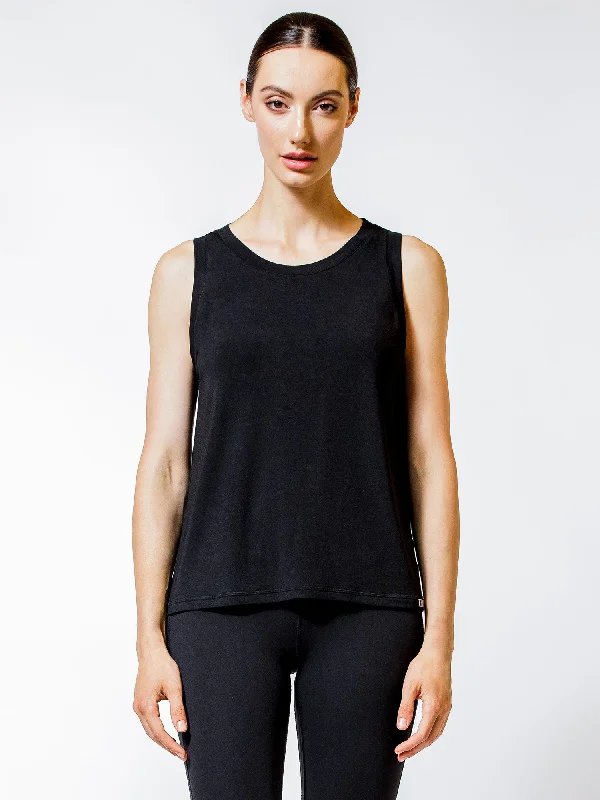 beach tanks cover-up sarongs-EVERYTHING GOES TANK, BLACK
