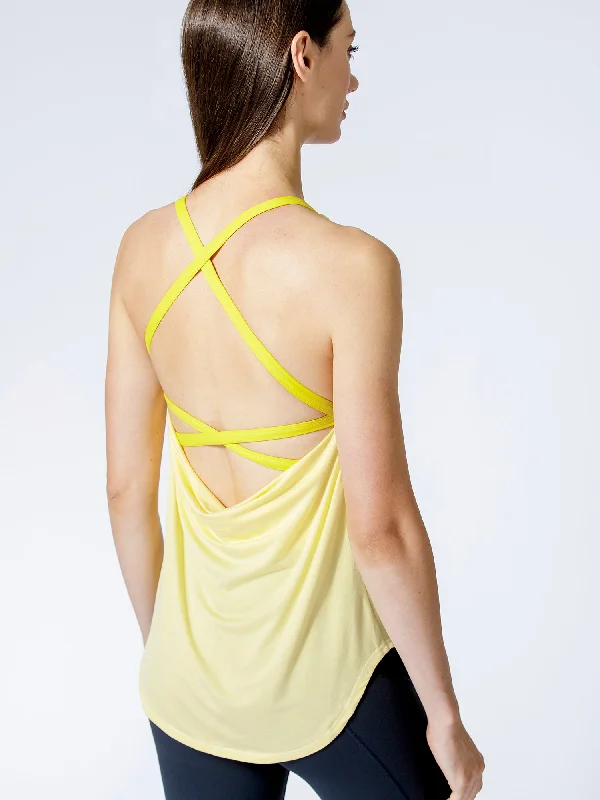 tanks clearance final sale-PARALLEL RUN TANK, JASMINE/SUNFLOWER