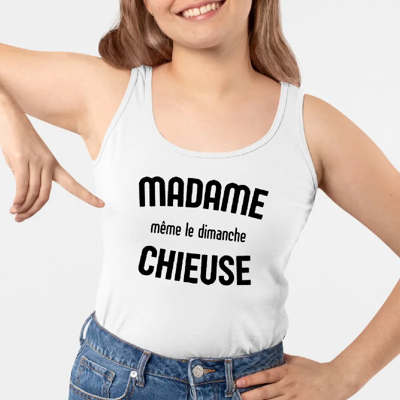linen camisoles beach cover-up-Débardeur Femme Madame chieuse