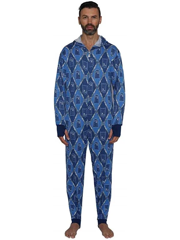 Cozy matching mother and kid same suit for home relaxation-Doctor Who Hooded All over Tardis Union Suit Pajama Onesie Pajama Cozy matching mother and kid same suit for home relaxation-Doctor Who Hooded All over Tardis Union Suit Pajama Onesie Pajama