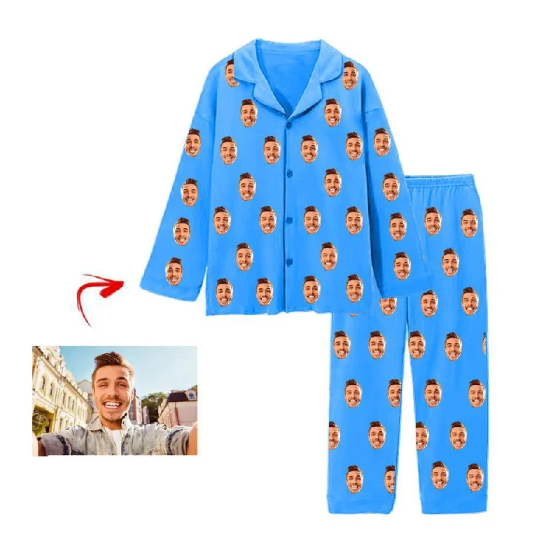 Comfortable matching mother and kid same suit for any day-Personalised Pyjamas I Love My Boyfriend Blue Comfortable matching mother and kid same suit for any day-Personalised Pyjamas I Love My Boyfriend Blue