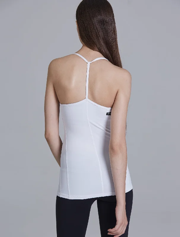 moisture-wicking tanks for gym-STRING TANK, WHITE