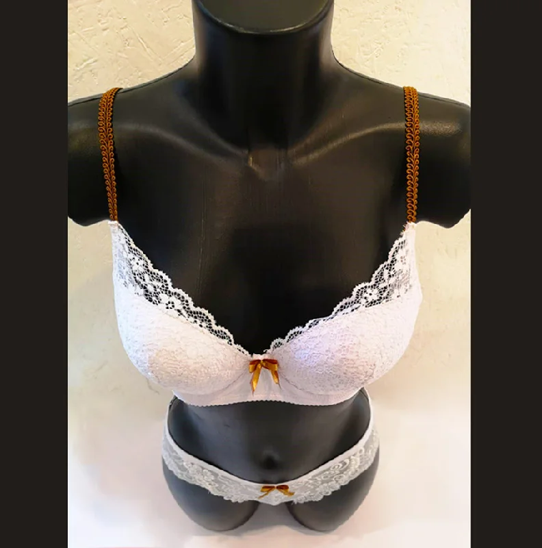 Lingerie sets with garter belt-COPPE DIFFERENZIATE PUSH UP MECEDORA LINGERIE ENCHANTED MEMORIES BROWN