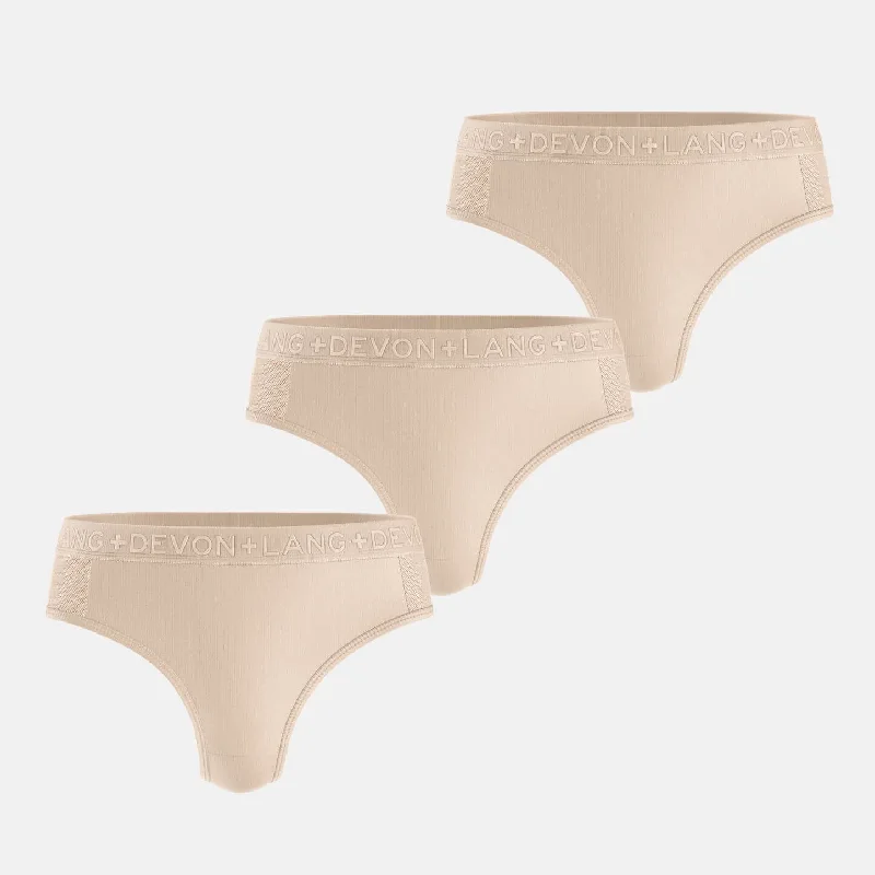 Women's panties for high-impact activities-Katrina Everyday Thong - Multi-Packs - Skin Light