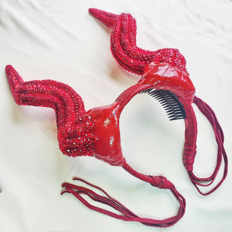 Nipple covers for a smooth bust-Crystallized Succubus Horns