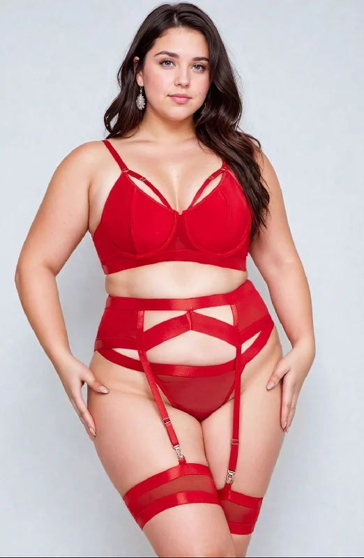 Modern lingerie sets for sophisticated look-YesX YX870Q Bondage Garter Bra Plus