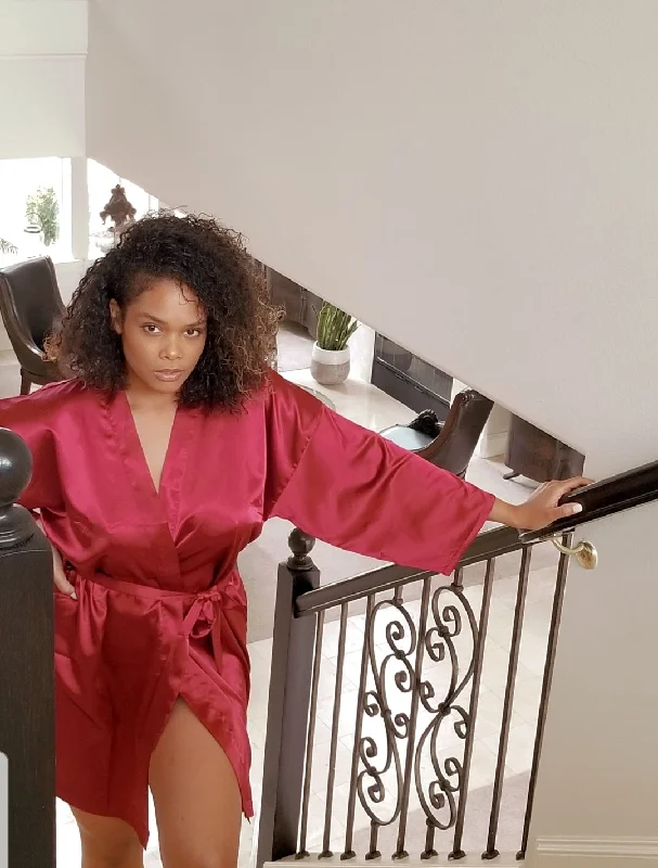 Women's robes with delicate lace accents-Rapturous Red-Essential Robe