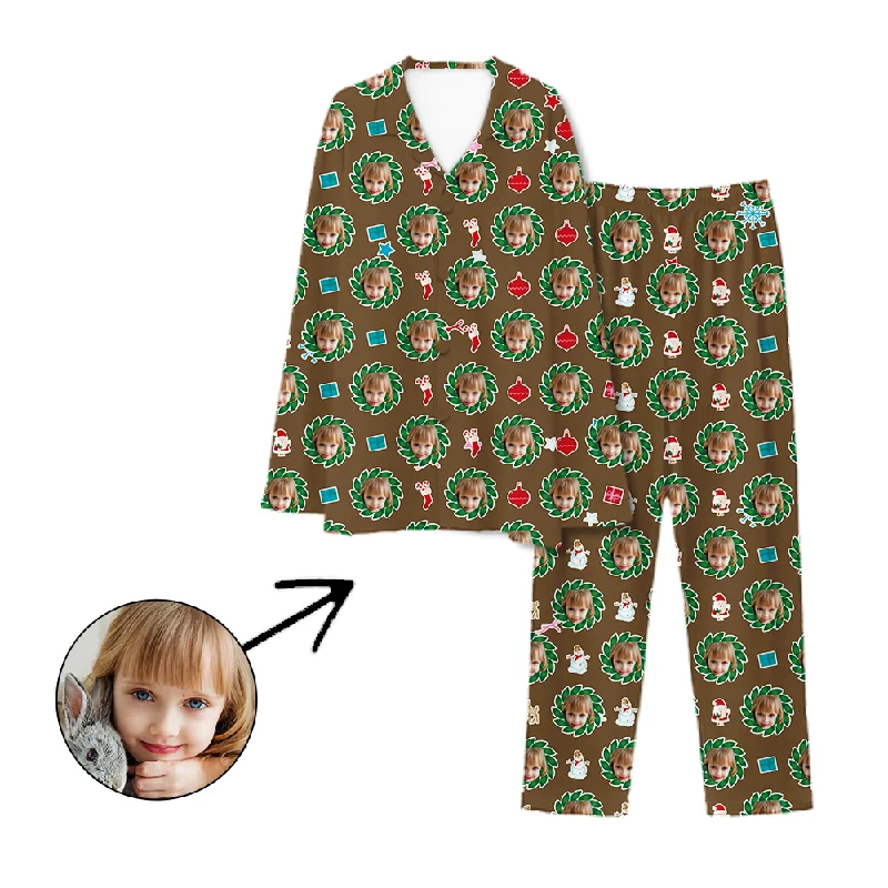 Mother and kid same suit for family celebrations-Personalised Pyjamas Flower