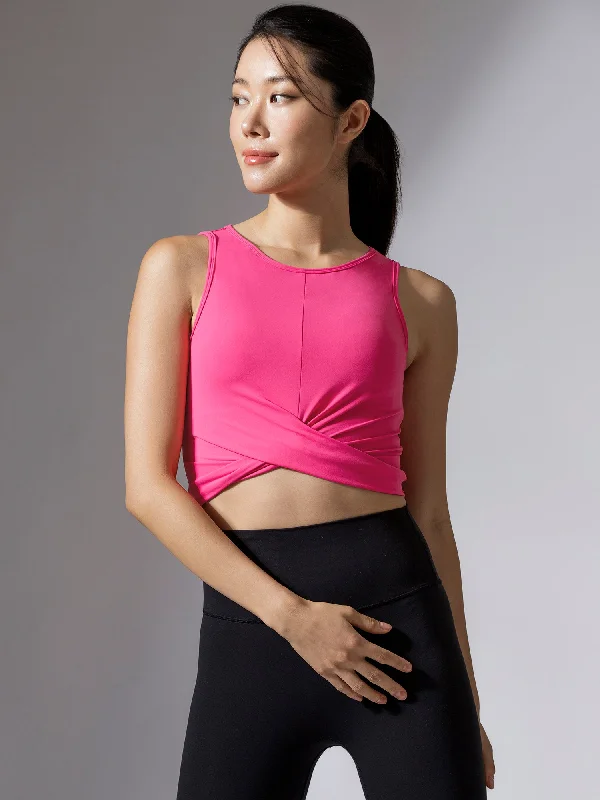maternity camisoles for nursing-NUDE FRONT WRAP TANK, LOTUS