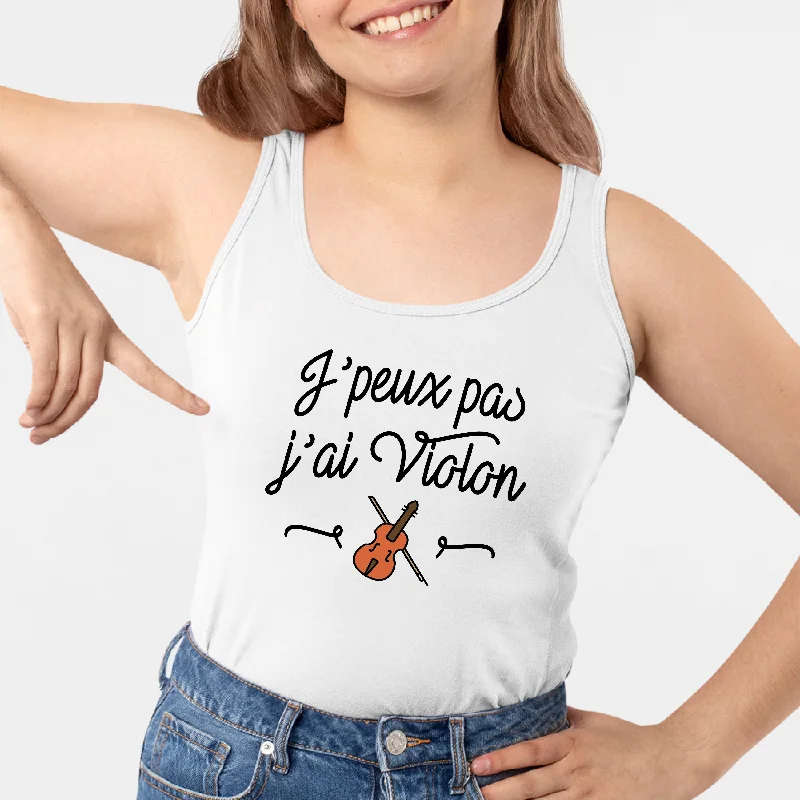 reusable tanks recyclable packaging-Débardeur Femme J'peux pas j'ai violon