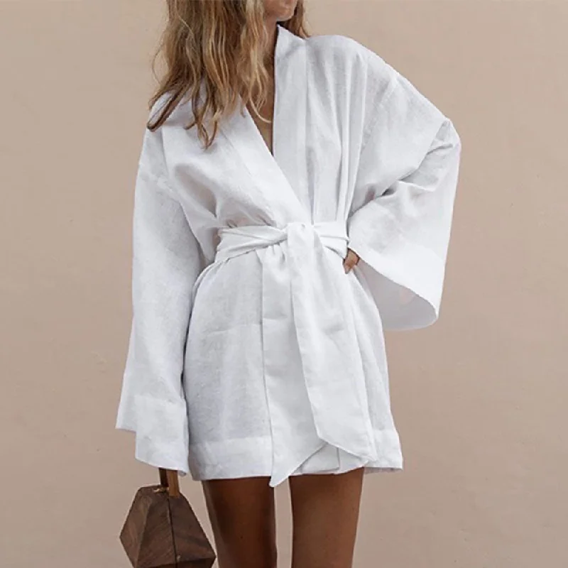 Comfortable women's robes for lounging after work-Women's V-Neck Robe Style