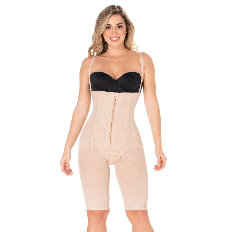 Padded bum shaper for creating defined waistline-Zipper Waist Trainer Butt Shaper