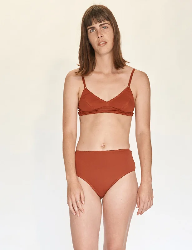 Women's panties with soft cotton material for comfort-High Boy Undies - Rust