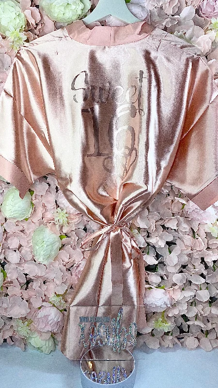 Women's robes with adjustable waist tie-Personalised Robe | Nude