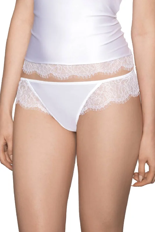 Satin lingerie sets for elegant touch-Roza Erii White Thong