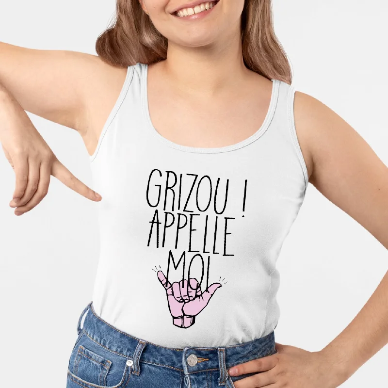 strappy tanks with built-in bra-Débardeur Femme Grizou appelle moi