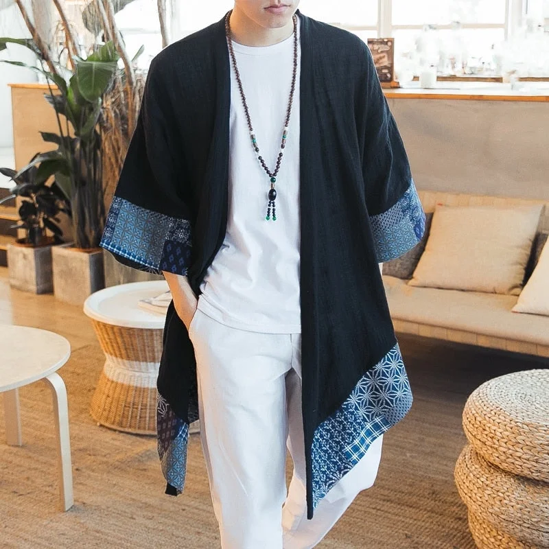 Women's robes for relaxation and comfort-Men's Multi-Pattern Kimono Cardigans