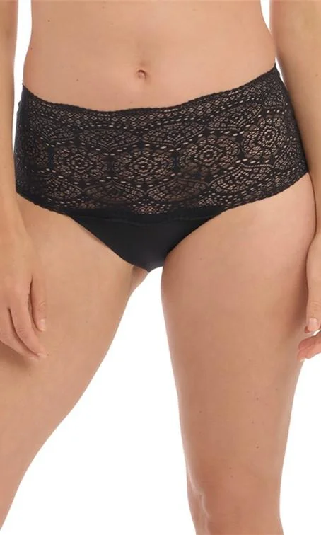 Women's panties for slimming effect under dresses-Fantasie Lace Ease Black Invisible Stretch Full Brief Women's panties for slimming effect under dresses-Fantasie Lace Ease Black Invisible Stretch Full Brief