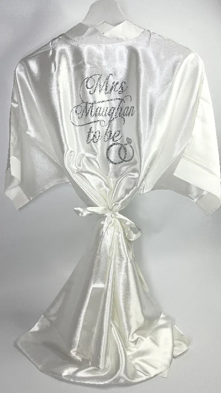 Cozy robes for women with long sleeves-Personalised Robe - White