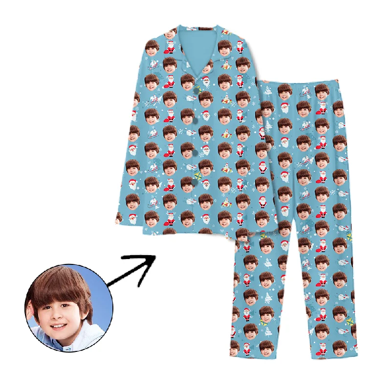 Matching mother and kid same suit for holiday weekends-Personalised Pyjamas Santa And Sled
