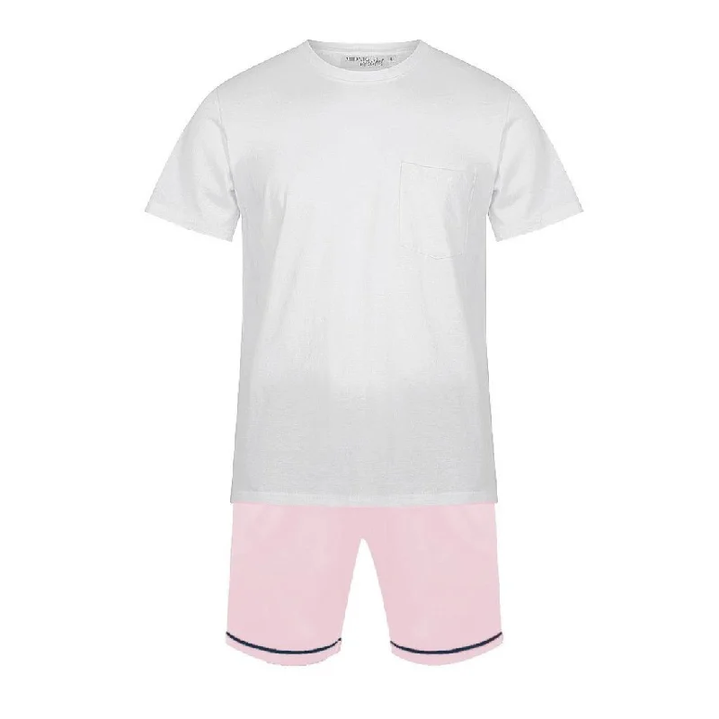 Matching mother and kid same suit for casual wear-Men's Satin Personalised Pyjama Set - Cotton Shirt with Pink Shorts Matching mother and kid same suit for casual wear-Men's Satin Personalised Pyjama Set - Cotton Shirt with Pink Shorts