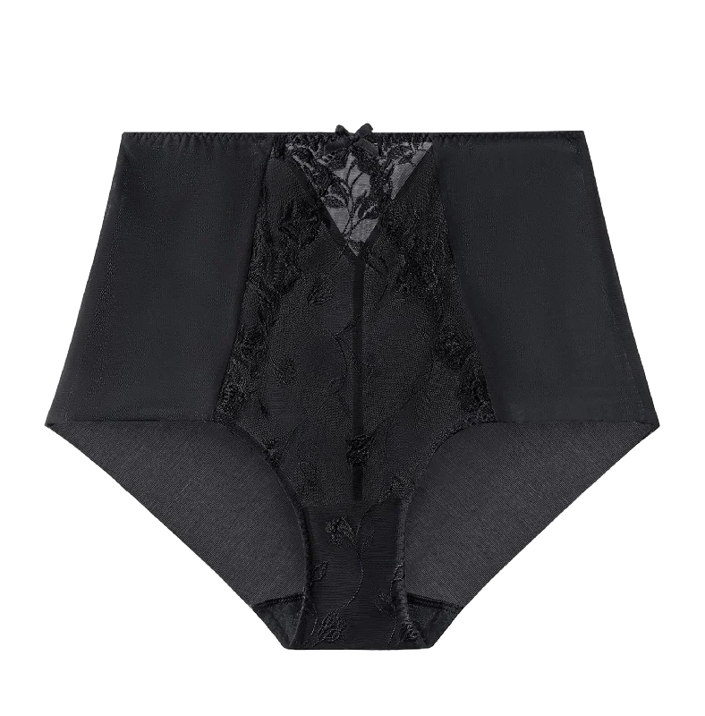 Women's panties for maternity and postpartum wear-Aubade Softessence Highwaisted Brief Noir