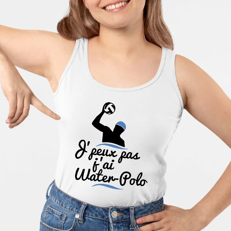 vegan silk tanks plant-based-Débardeur Femme J'peux pas j'ai water-polo