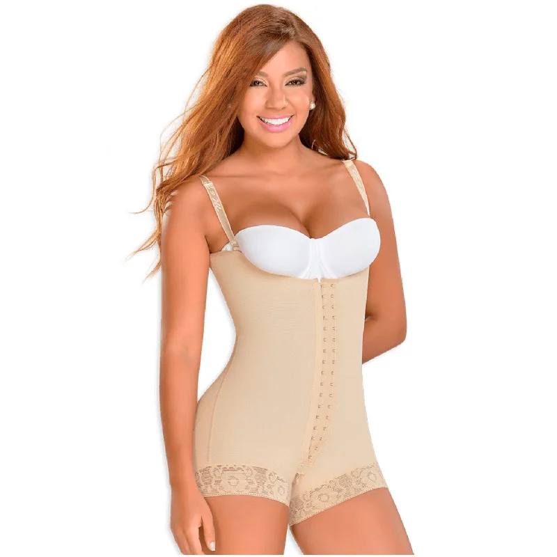 Padded bum shaper for slimming effect-2 Level Compression Mid Thigh Bodysuits