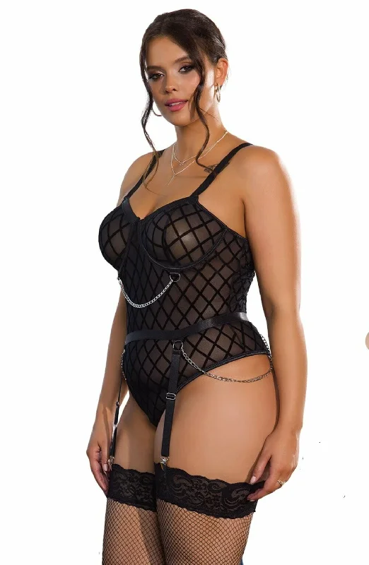 Lace lingerie sets for creating a seductive look-YesX YX846Q Black Body