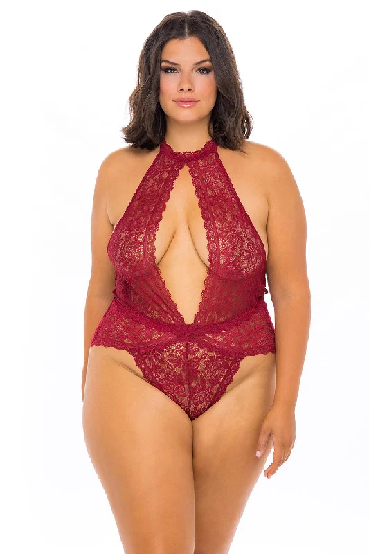 Sexy lingerie for fashion-forward women-Curvy Allison Lace Teddy