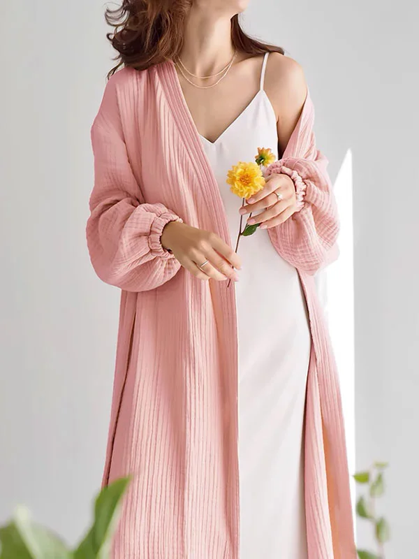 Cozy women's robes with luxurious fabric feel-Robe de Chambre en Coton "Chaleur Douce"
