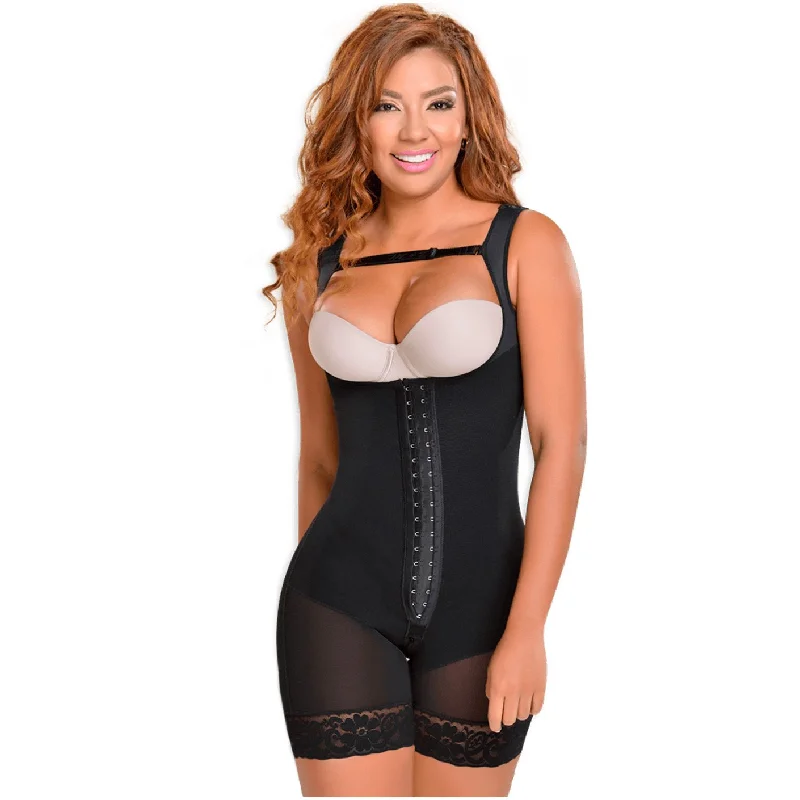 Padded bum shaper for everyday shaping-Butt Lifting Open Bust Mid Thigh Bodysuits
