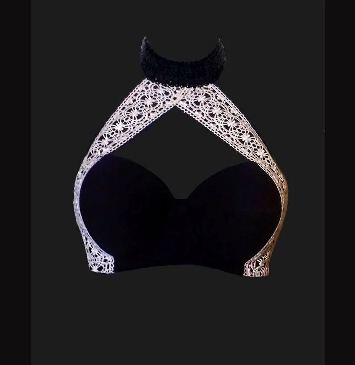 Lingerie sets for evening wear-BALCONETTE JEWEL BRA MECEDORA MACRAME'