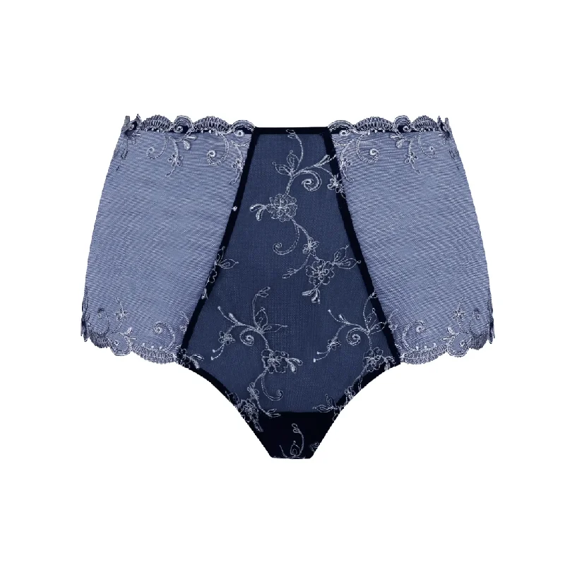 Sports panties for running and training-Lise Charmel Deesse en glam Shorty Marine Argent