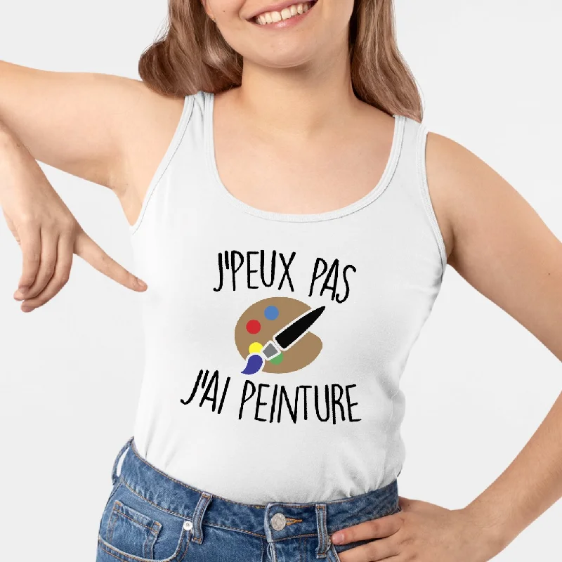 plus size camisoles tummy control-Débardeur Femme J'peux pas j'ai peinture