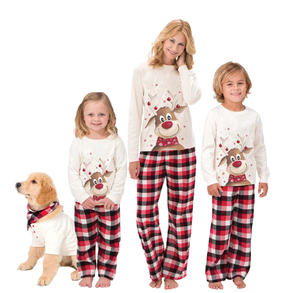 Comfortable matching mother and kid same suit for relaxation-Christmas Deer Print Family Matching Pajamas Set Comfortable matching mother and kid same suit for relaxation-Christmas Deer Print Family Matching Pajamas Set
