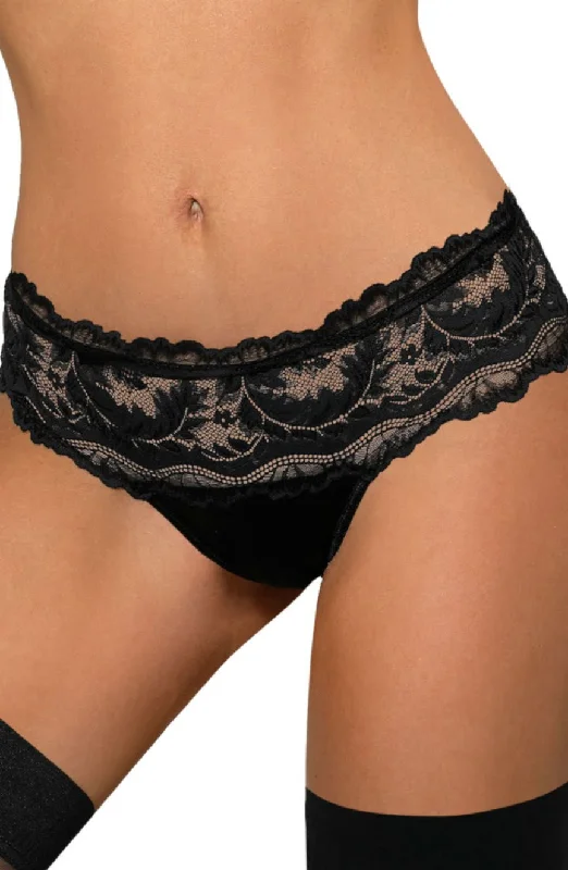 Satin lingerie sets for smooth feel-Roza Sefia Thong Black