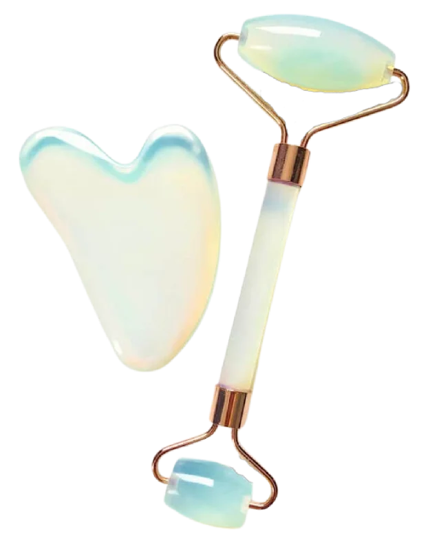 Nipple covers for preventing clothing wrinkles-Opalite Gua Sha + Roller Set
