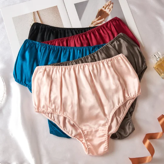 Women's panties with elastic waistband-Custom Made Pure Mulberry Silk French Cut Panties | High Waist | 22 Momme | Float Collection Women's panties with elastic waistband-Custom Made Pure Mulberry Silk French Cut Panties | High Waist | 22 Momme | Float Collection