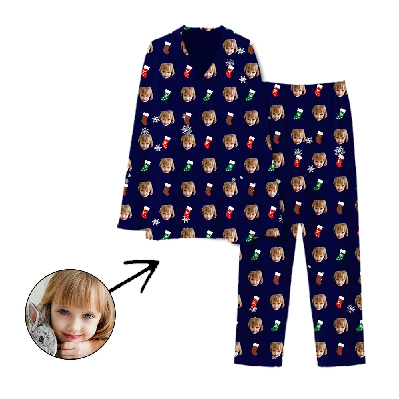 Matching mother and kid same suit for holiday fun-Personalised Pyjamas Christmas Socks