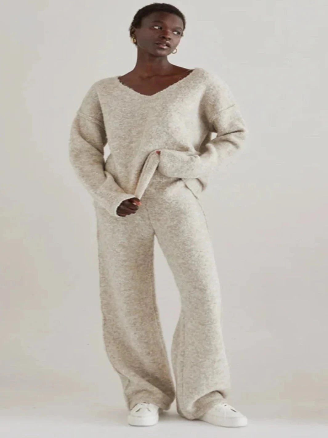 Women's cotton pajama sets with fitted top-Zila Shearling Lounge Pant