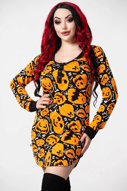 Chic pajama sets with soft texture-Night Harvest Henley Dress