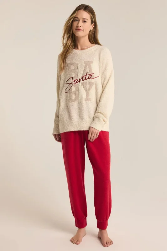 Pajama sets for women with ribbed fabric-Z Supply: Stadium Jogger in Haute Red