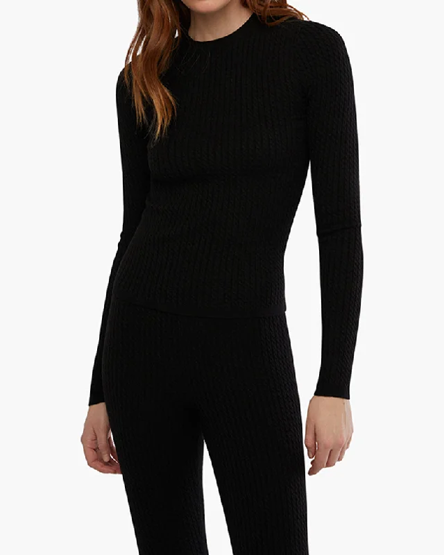 Women's pajama sets for warm sleep-Cable Knit Long Sleeve