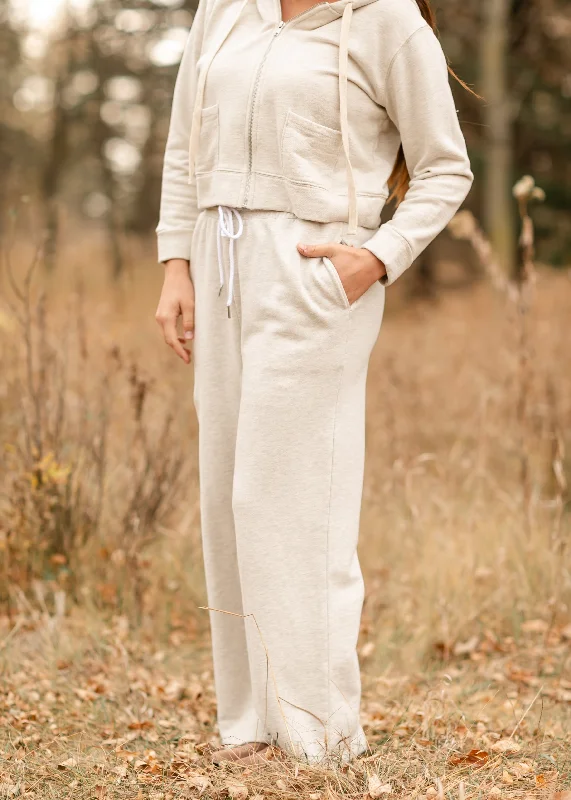 Soft cotton pajama sets for warm weather-Lynsey Wide Leg Lounger Jogger
