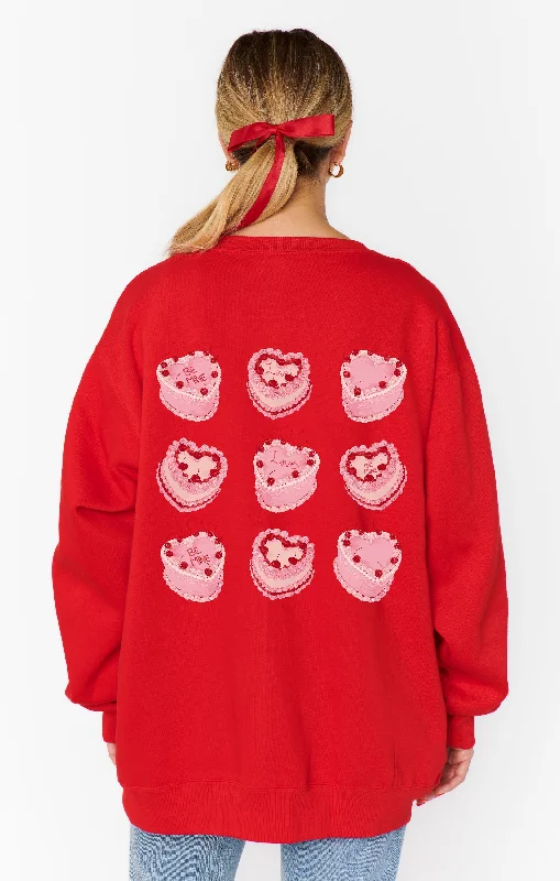 Trendy pajama sets for women-Stanley Sweatshirt ~ Cake Graphic