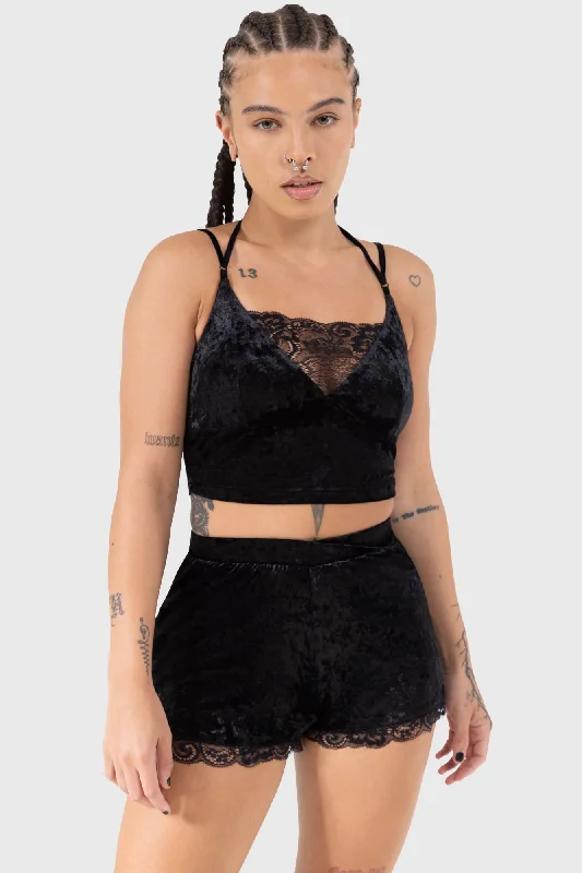 Women's pajama sets for all-night wear-Burnt Obsidian Shorts