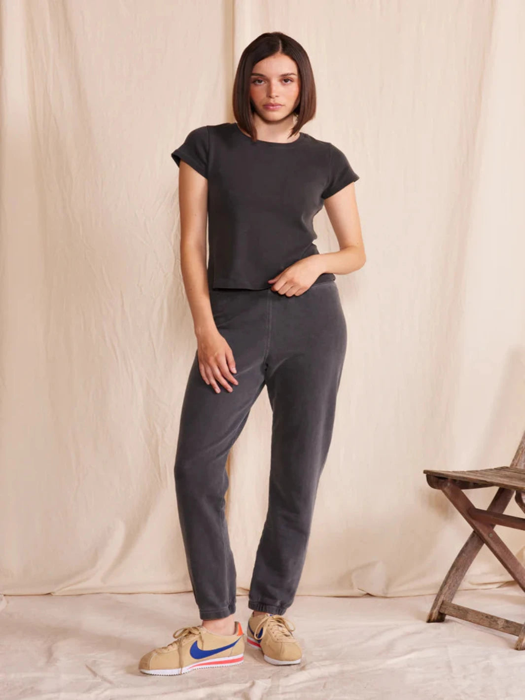 Women's pajama sets with fashionable look-PEOPLE OF LEISURE - Varsity Sweatpant