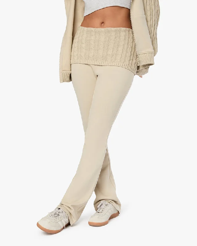 Stylish pajama sets for women-Cable Knit Roll Over Pant
