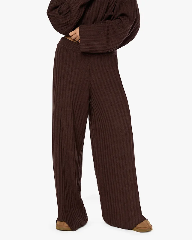 Elegant pajama sets for women-Wide Leg Pull On Pant